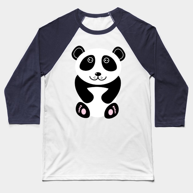 Cute Little Panda Bear Baseball T-Shirt by EkaterinaP